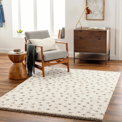 Chaia Dotted Cream & Gray Plush Rug - Quahog Bay Bedding