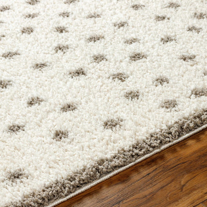 Chaia Dotted Cream & Gray Plush Rug - Quahog Bay Bedding