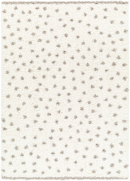 Chaia Dotted Cream & Gray Plush Rug - Quahog Bay Bedding