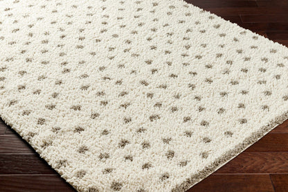 Chaia Dotted Cream & Gray Plush Rug - Quahog Bay Bedding
