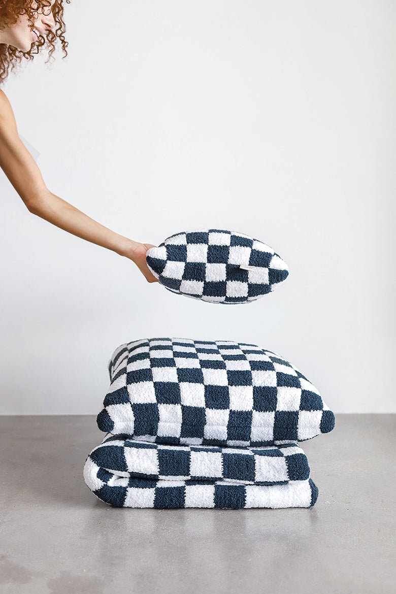 Checkerboard Throw Pillow - Quahog Bay Bedding
