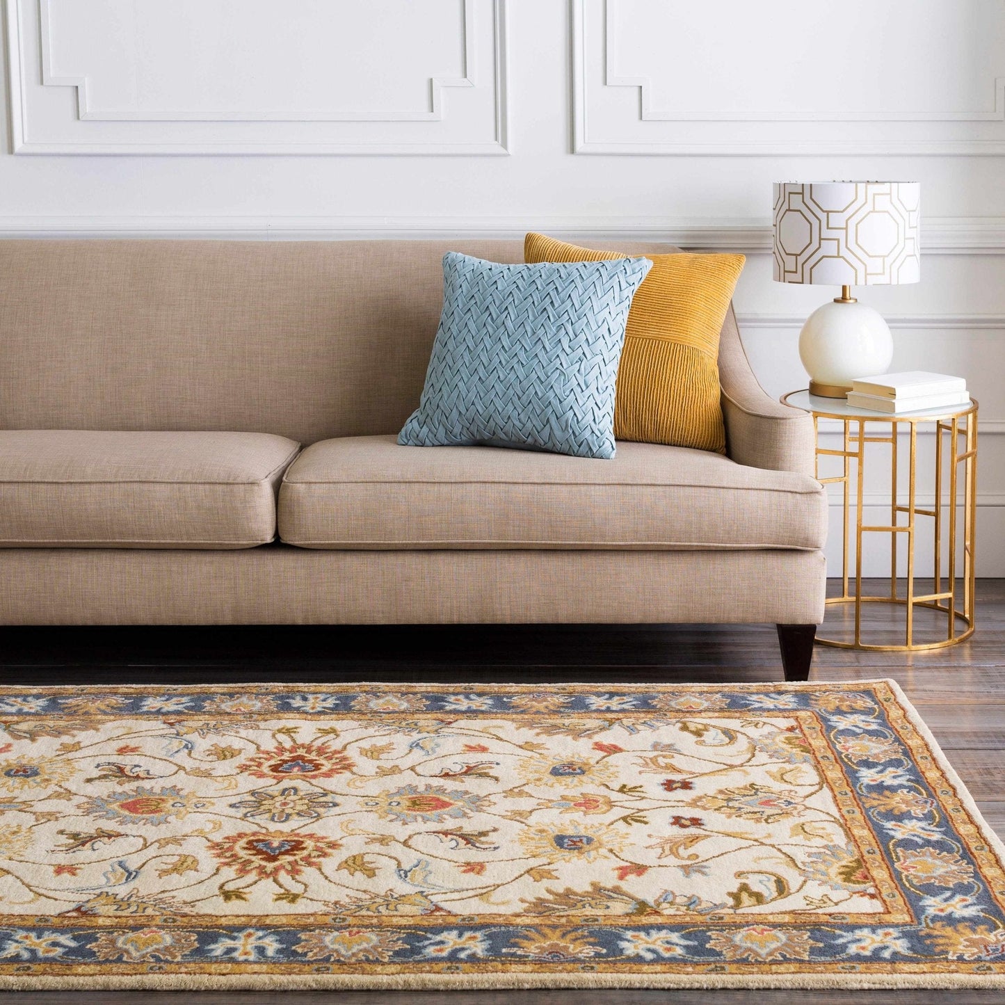 Cherryfield 1125 Yellow&Sage Wool Rug - Quahog Bay Bedding