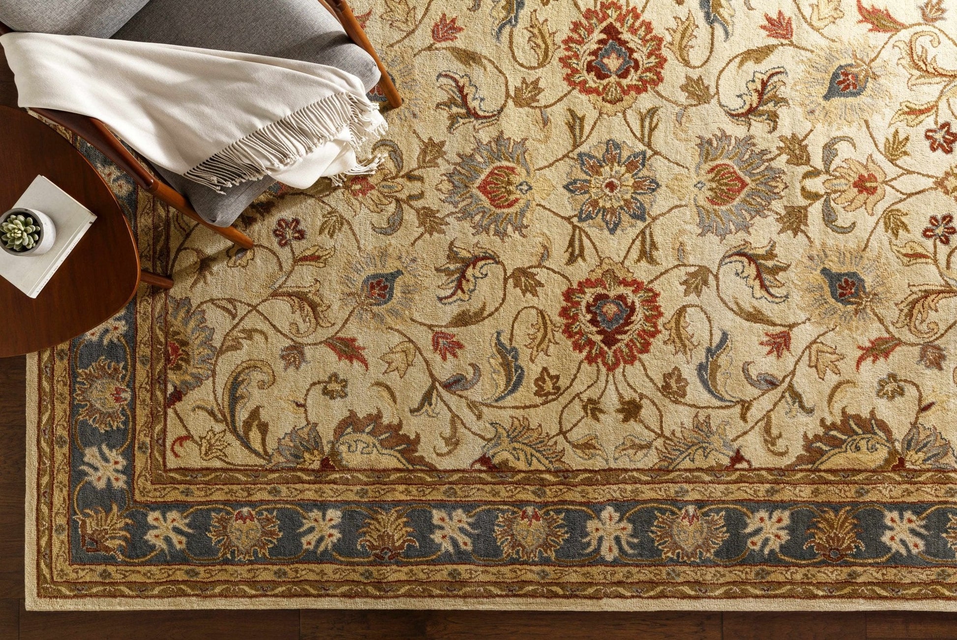 Cherryfield 1125 Yellow&Sage Wool Rug - Quahog Bay Bedding