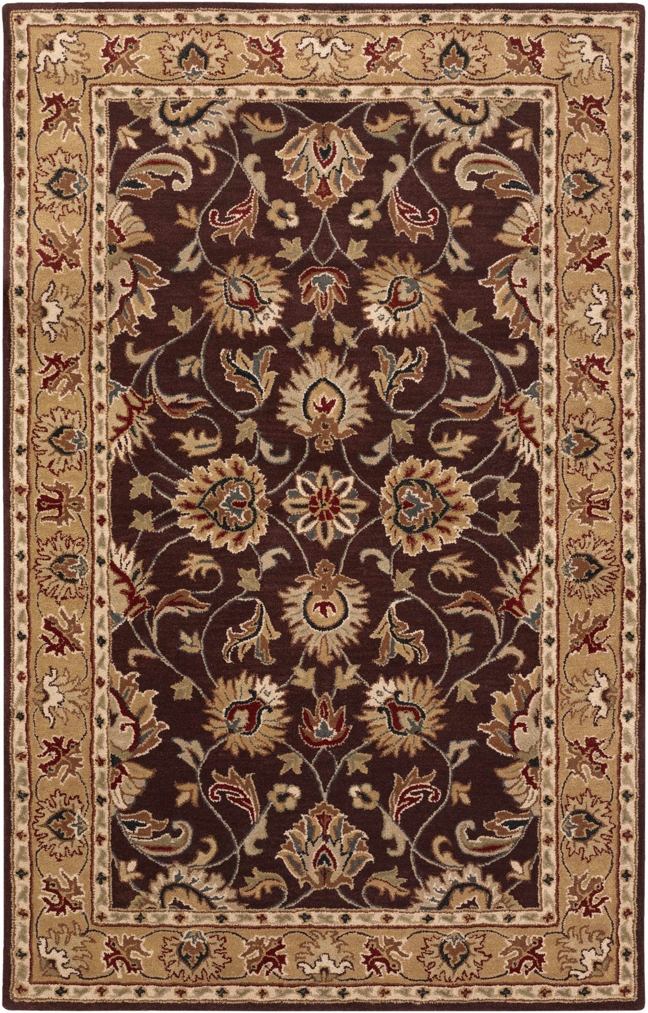 Cherryfield Burgundy 1024 Wool Area Rug - Quahog Bay Bedding