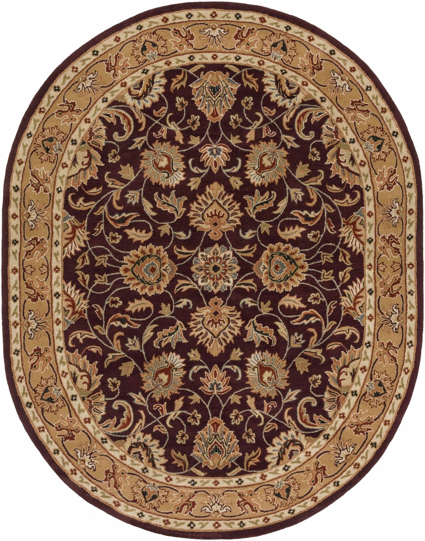 Cherryfield Burgundy 1024 Wool Area Rug - Quahog Bay Bedding