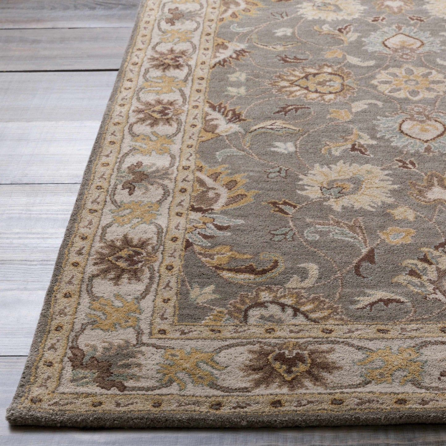 Cherryfield Hand Tufted Taupe Wool Rug - Quahog Bay Bedding