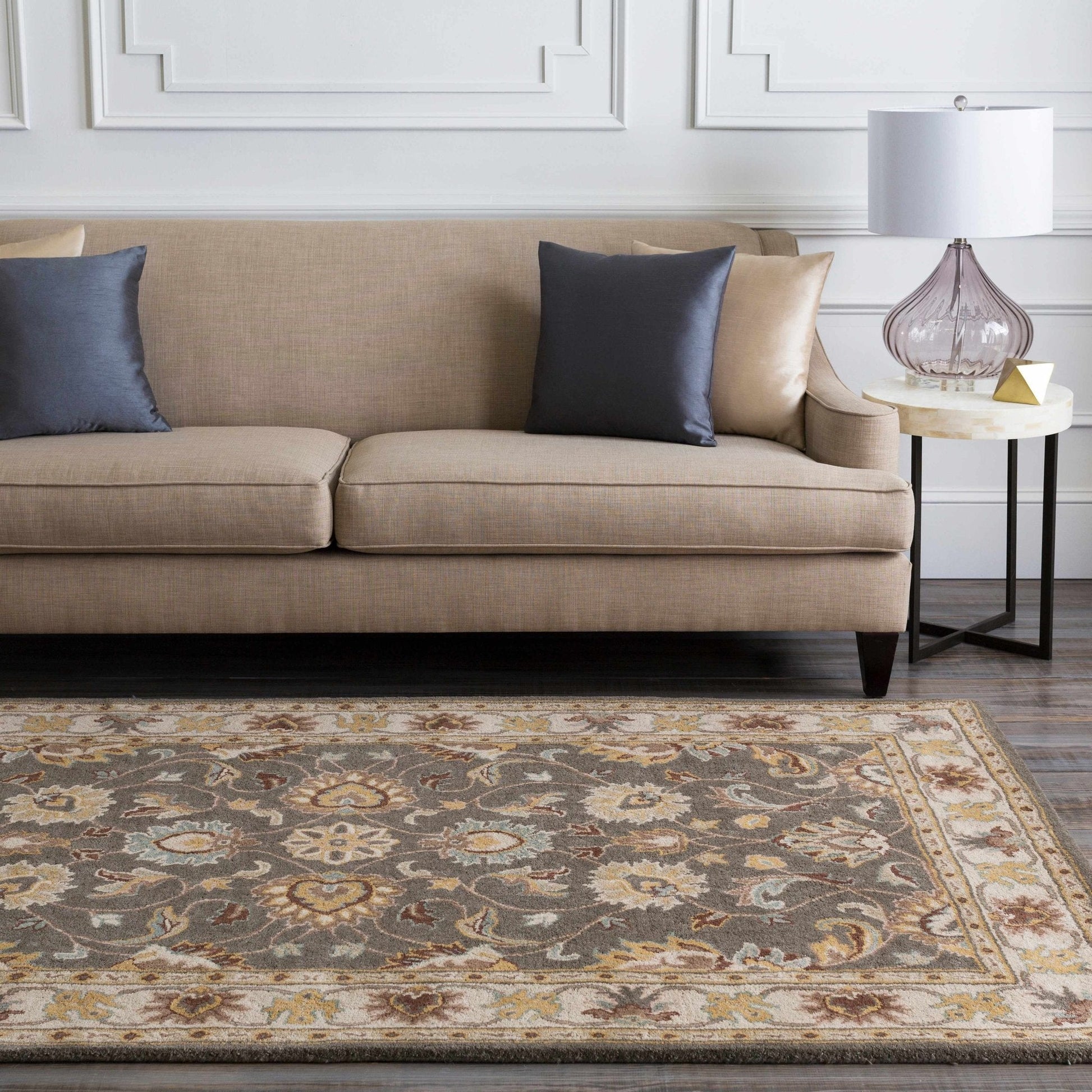 Cherryfield Hand Tufted Taupe Wool Rug - Quahog Bay Bedding