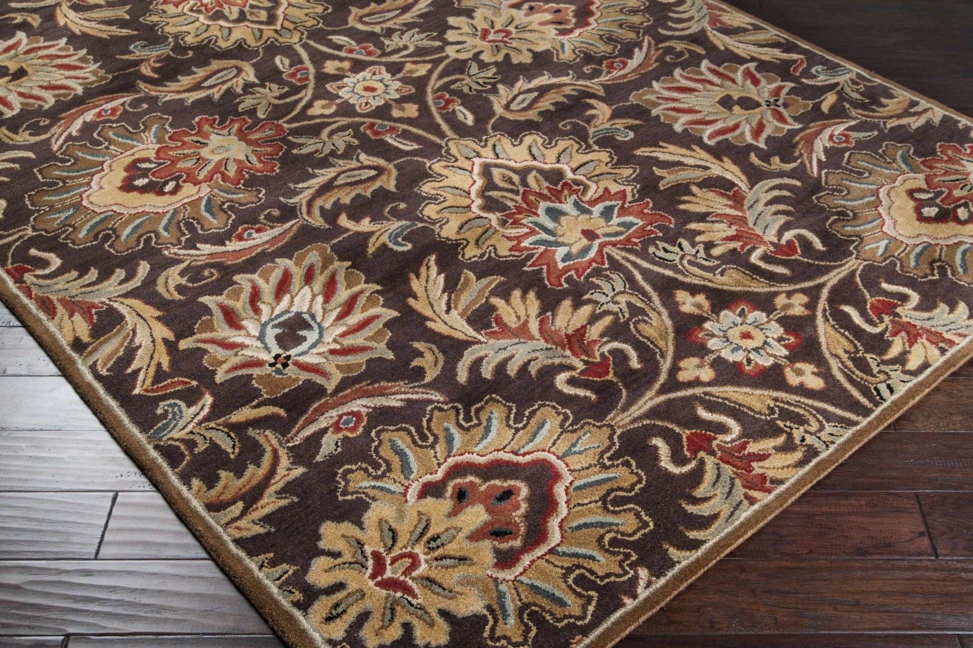 Chesterton 1028 Hand Tufted Brown Wool Rug - Quahog Bay Bedding