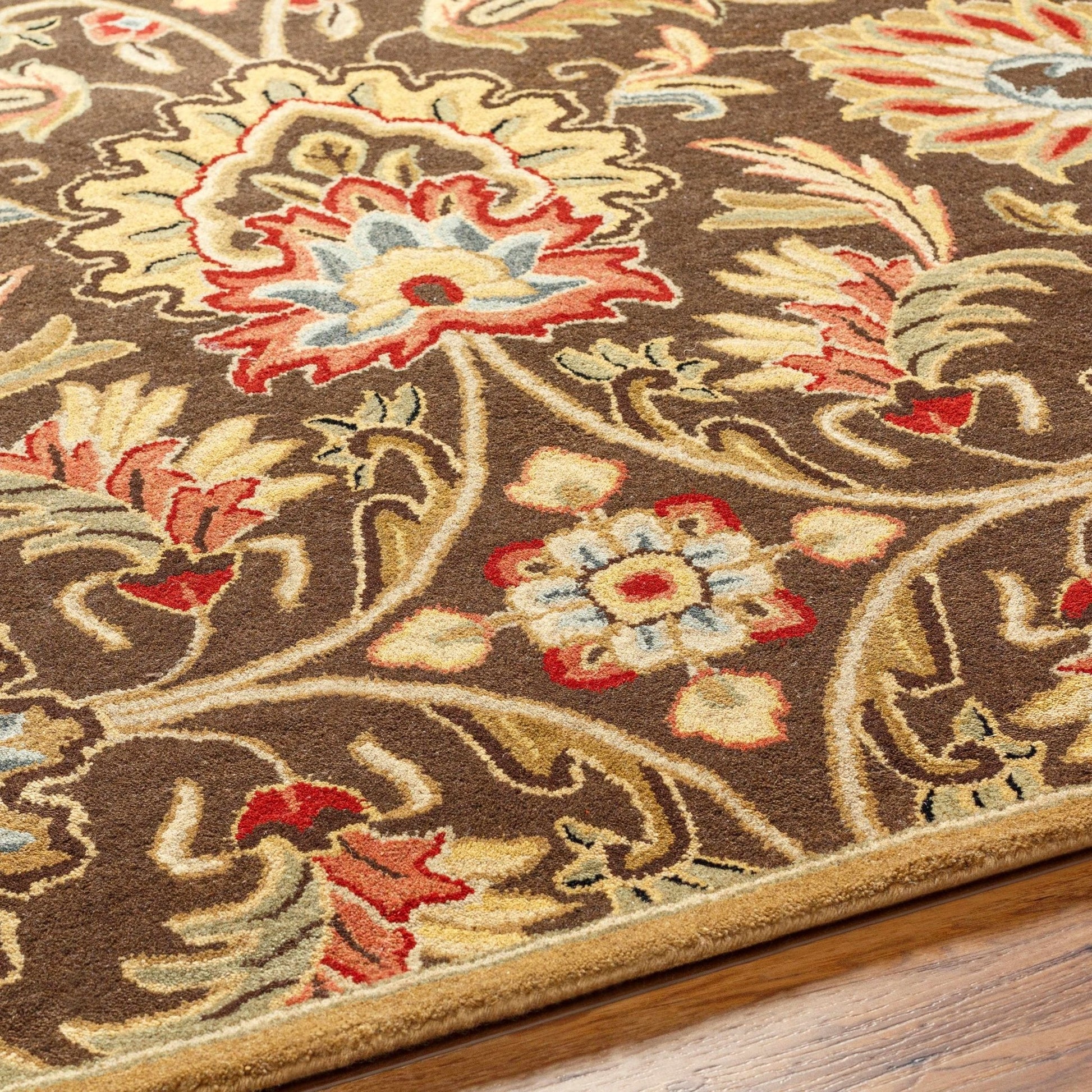 Chesterton 1028 Hand Tufted Brown Wool Rug - Quahog Bay Bedding