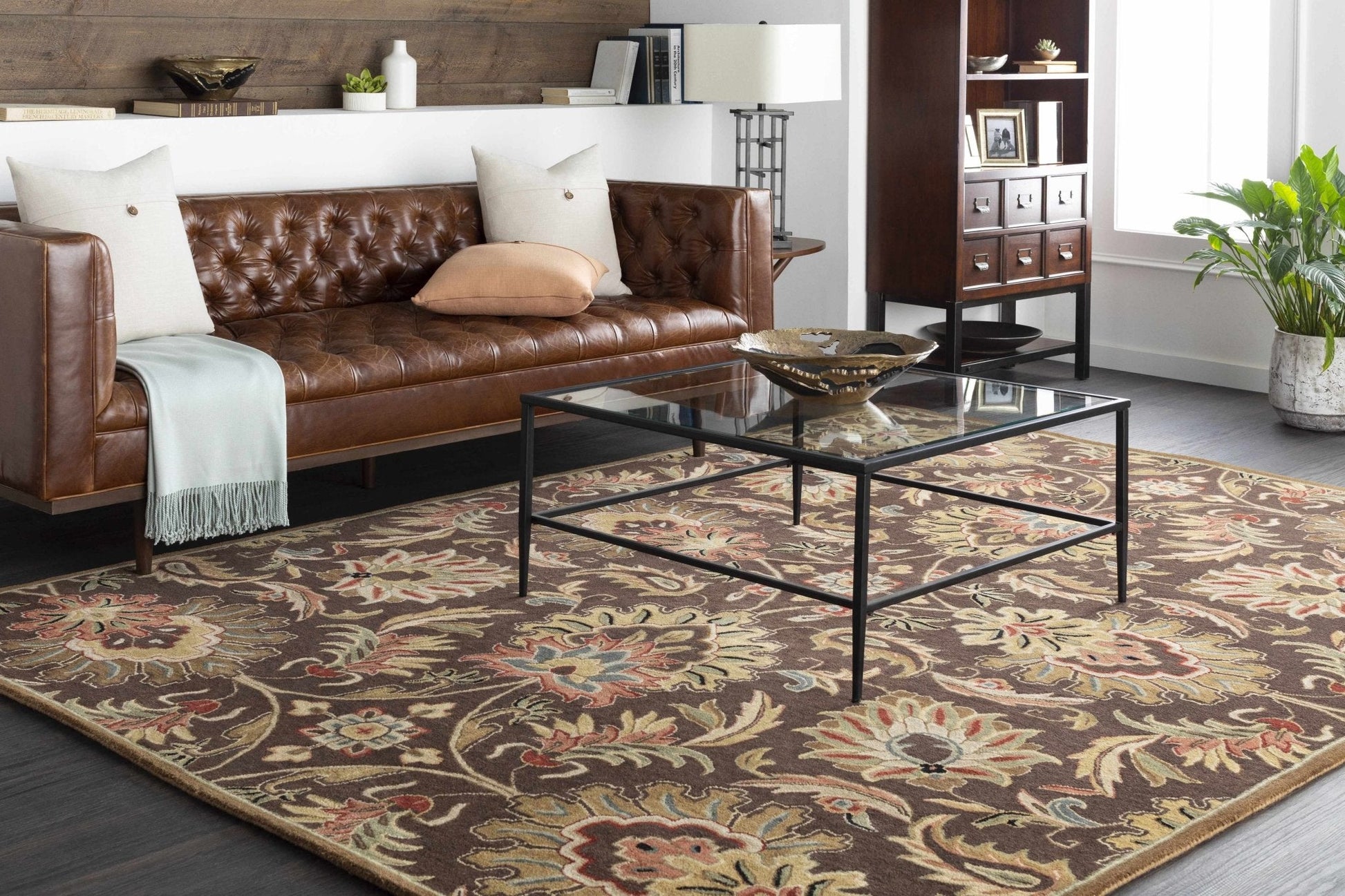 Chesterton 1028 Hand Tufted Brown Wool Rug - Quahog Bay Bedding