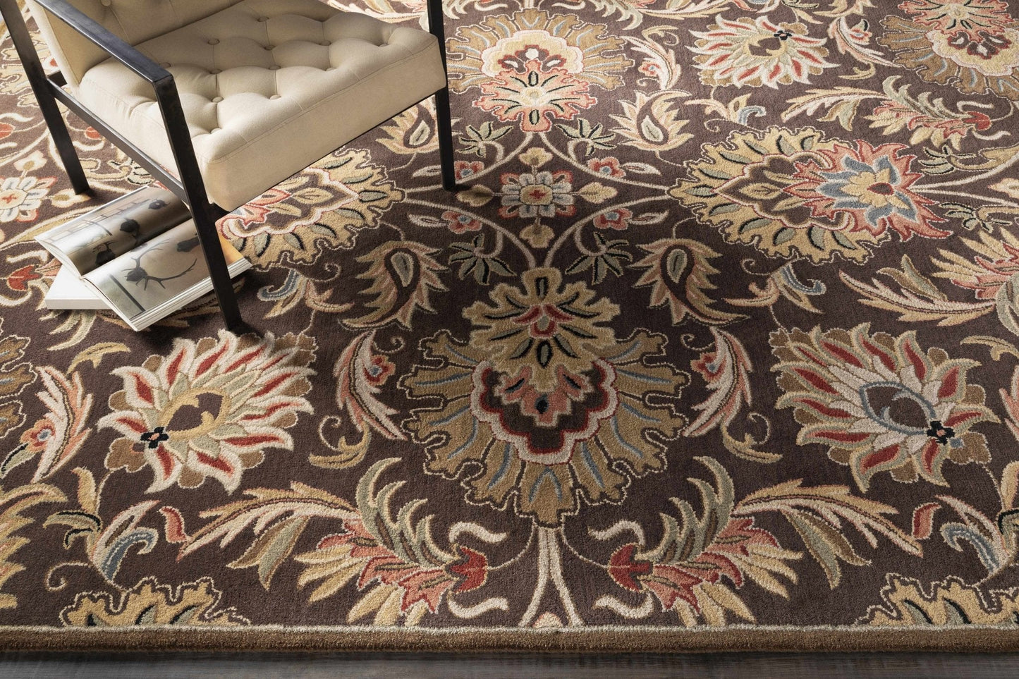 Chesterton 1028 Hand Tufted Brown Wool Rug - Quahog Bay Bedding