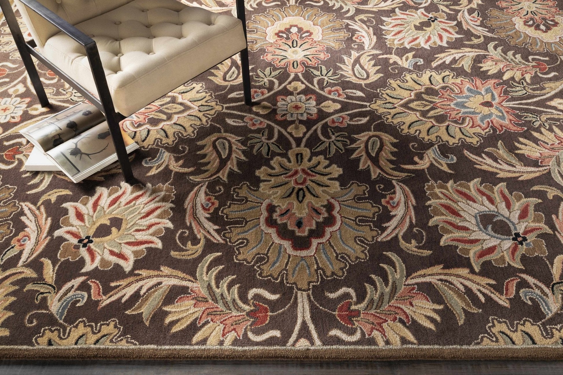 Chesterton 1028 Hand Tufted Brown Wool Rug - Quahog Bay Bedding