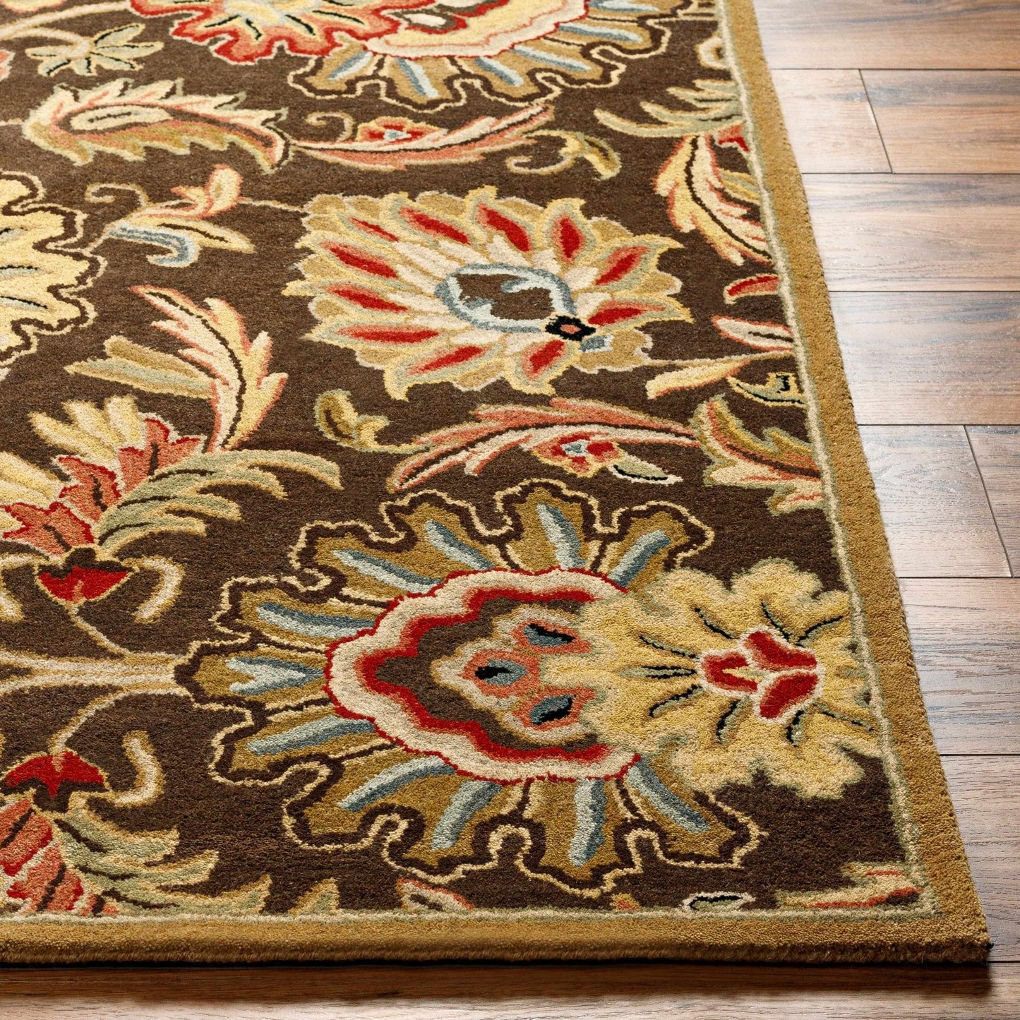 Chesterton 1028 Hand Tufted Brown Wool Rug - Quahog Bay Bedding