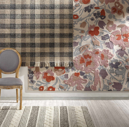 Chilliwack Gray Plaid Wool Rug - Quahog Bay Bedding