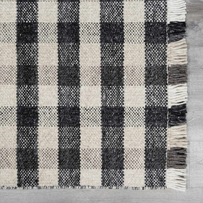Chilliwack Gray Plaid Wool Rug - Quahog Bay Bedding