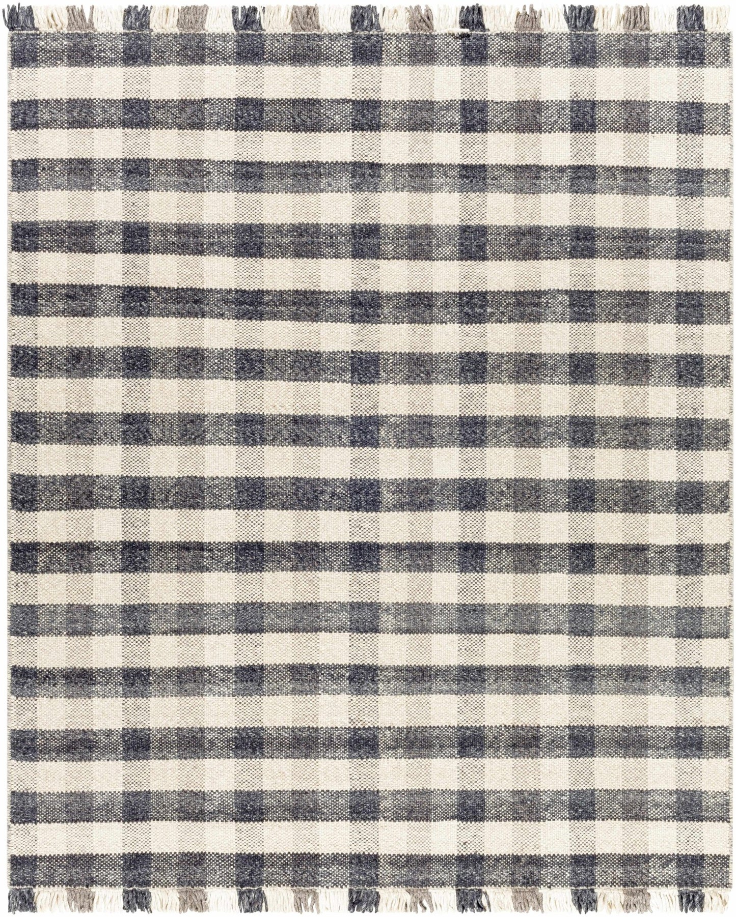 Chilliwack Gray Plaid Wool Rug - Quahog Bay Bedding