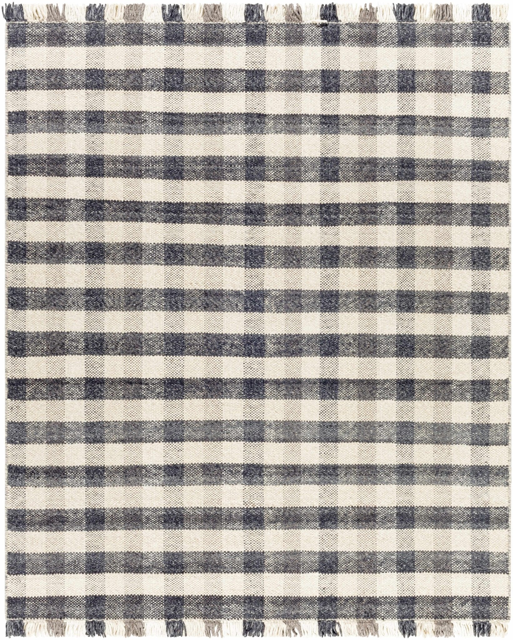 Chilliwack Gray Plaid Wool Rug - Quahog Bay Bedding