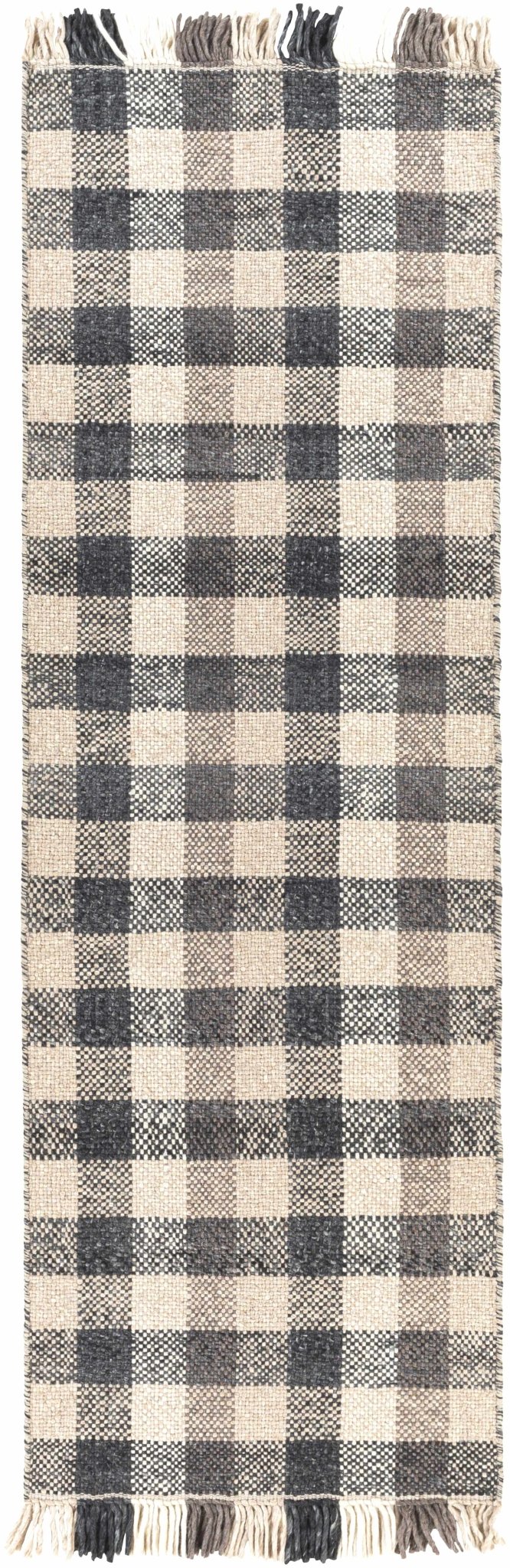 Chilliwack Gray Plaid Wool Rug - Quahog Bay Bedding