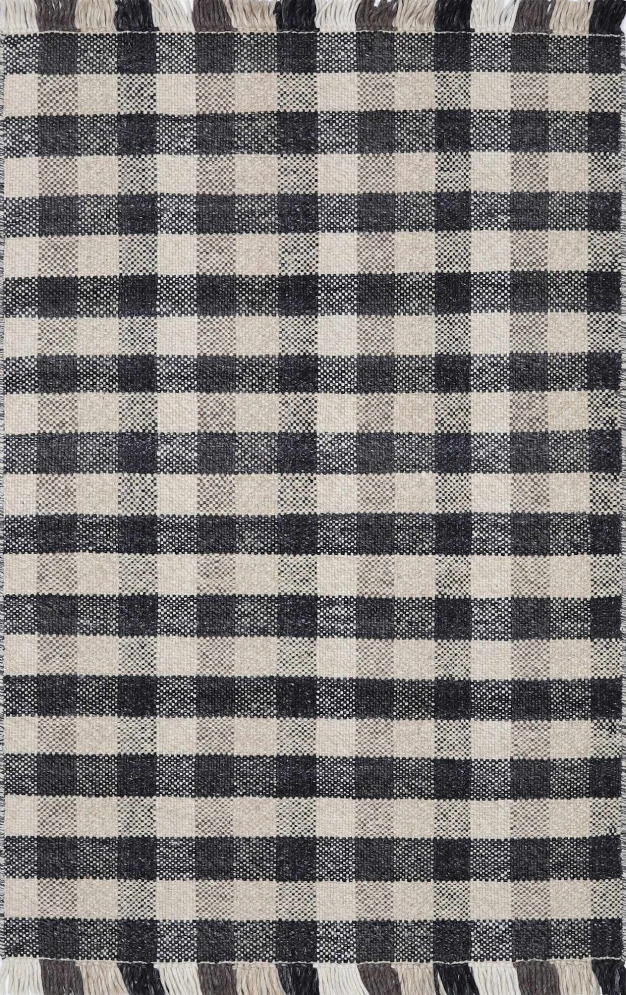 Chilliwack Gray Plaid Wool Rug - Quahog Bay Bedding