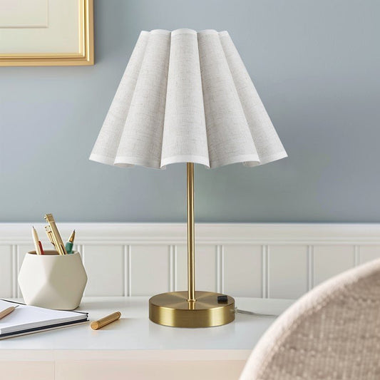 Chique Scalloped Coastal Accent Table Lamp | Coastal Lamps & Lighting - Quahog Bay Bedding