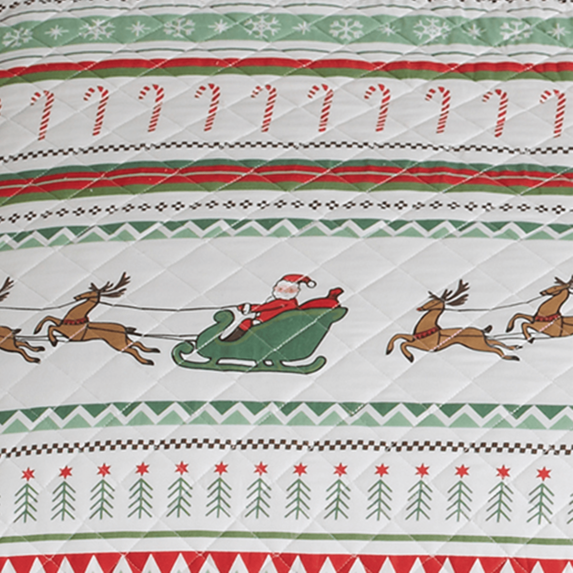 Christmas Quilt Set - Festive Collection - Striped Christmas Quilt - Quahog Bay Bedding