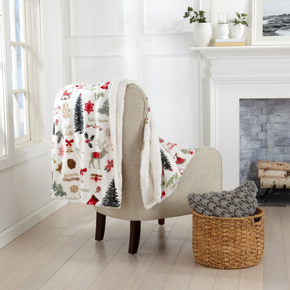 Christmas Sherpa Throw Blanket - Festive Christmas Themed Bedding - Quahog Bay Bedding