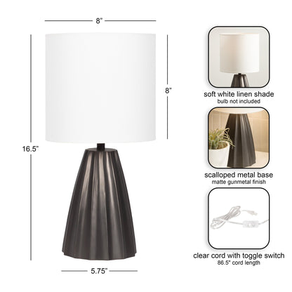 Ciji Scalloped Table Lamp | Coastal Lamps & Lighting - Quahog Bay Bedding