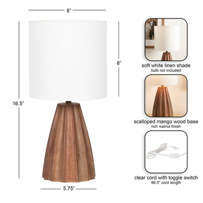 Ciji Scalloped Table Lamp | Coastal Lamps & Lighting - Quahog Bay Bedding