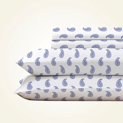 CinchFit American Made King 9 Inch Depth Sheet Sets - 400TC Cotton Prints - Quahog Bay Bedding