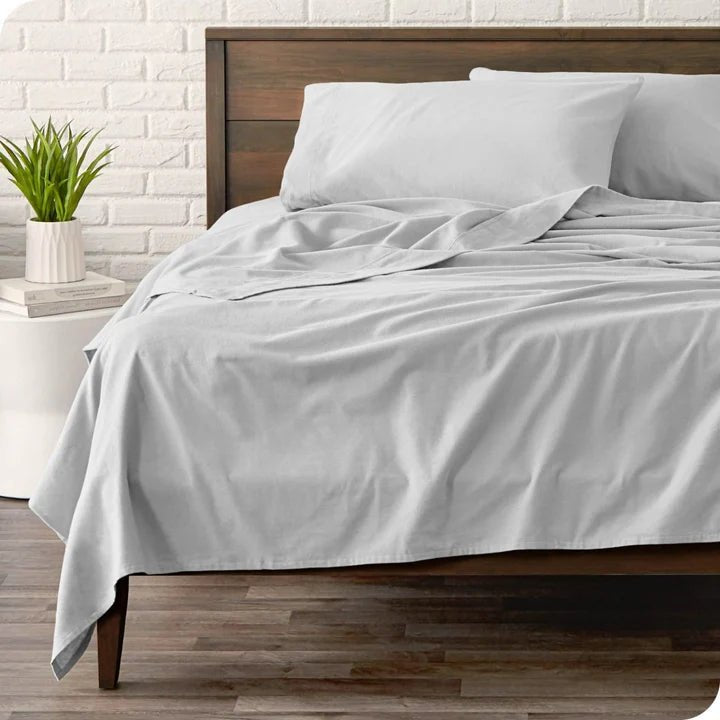 CinchFit American Made No Tear Split Top King Cotton Flannel Cord Elastic Sheets - Quahog Bay Bedding