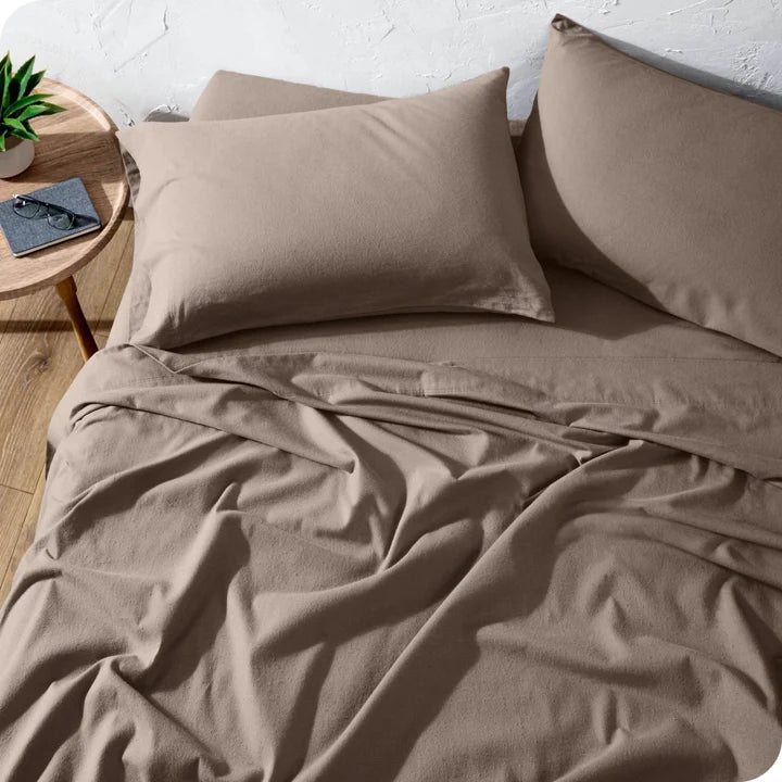 CinchFit American Made No Tear Split Top King Cotton Flannel Cord Elastic Sheets - Quahog Bay Bedding