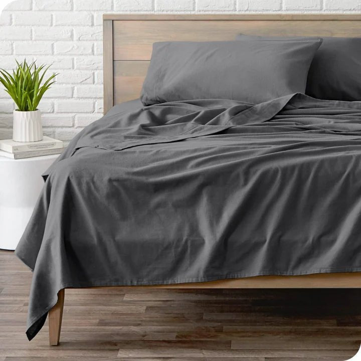 CinchFit American Made No Tear Split Top King Cotton Flannel Cord Elastic Sheets - Quahog Bay Bedding