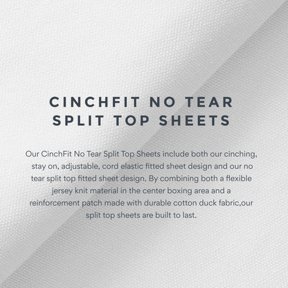 CinchFit American Made No Tear Split Top King Cotton Flannel Cord Elastic Sheets - Quahog Bay Bedding