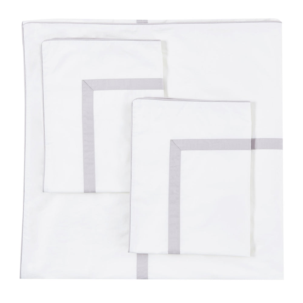 Classic Double Border Percale Cotton Duvet Set - Quahog Bay Bedding