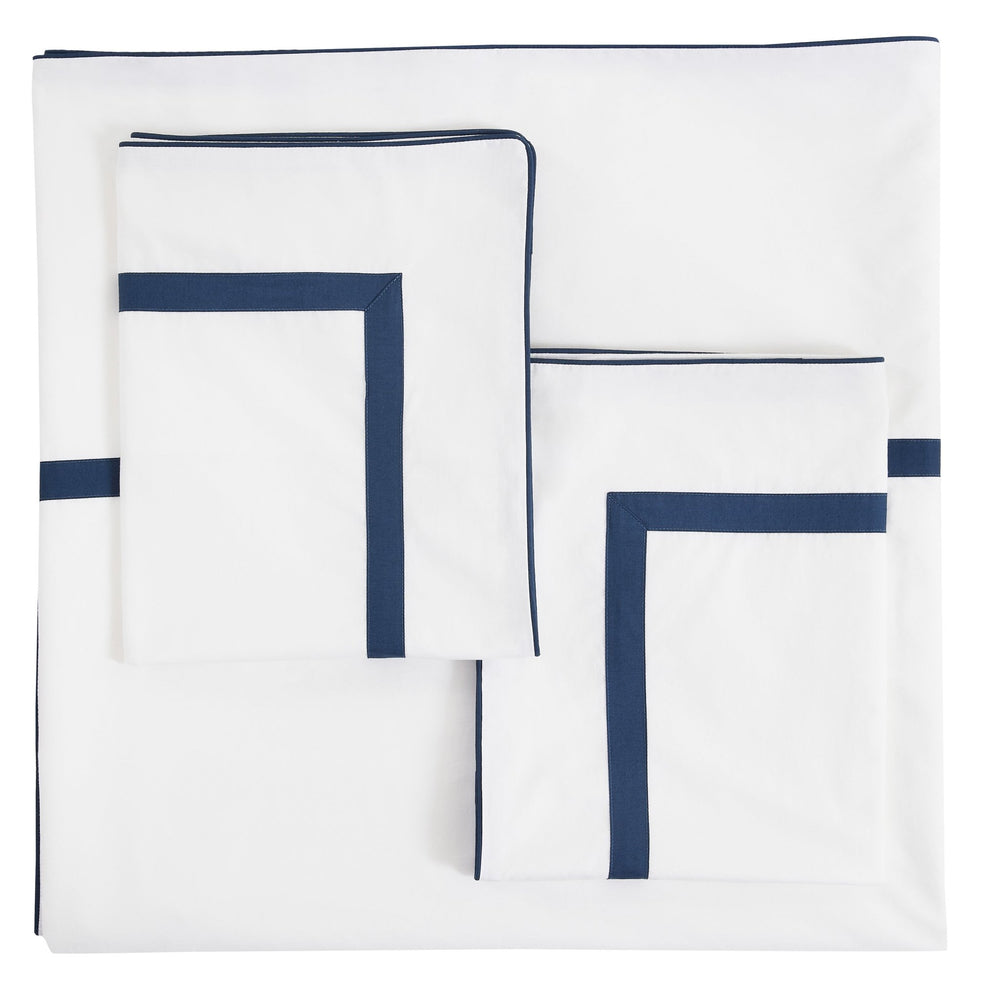 Classic Double Border Percale Cotton Duvet Set - Quahog Bay Bedding