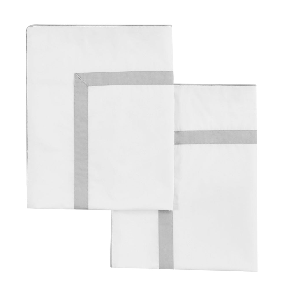 Classic Double Border Percale Cotton Euro Sham Pair - Quahog Bay Bedding