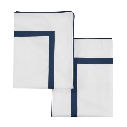 Classic Double Border Percale Cotton Euro Sham Pair - Quahog Bay Bedding