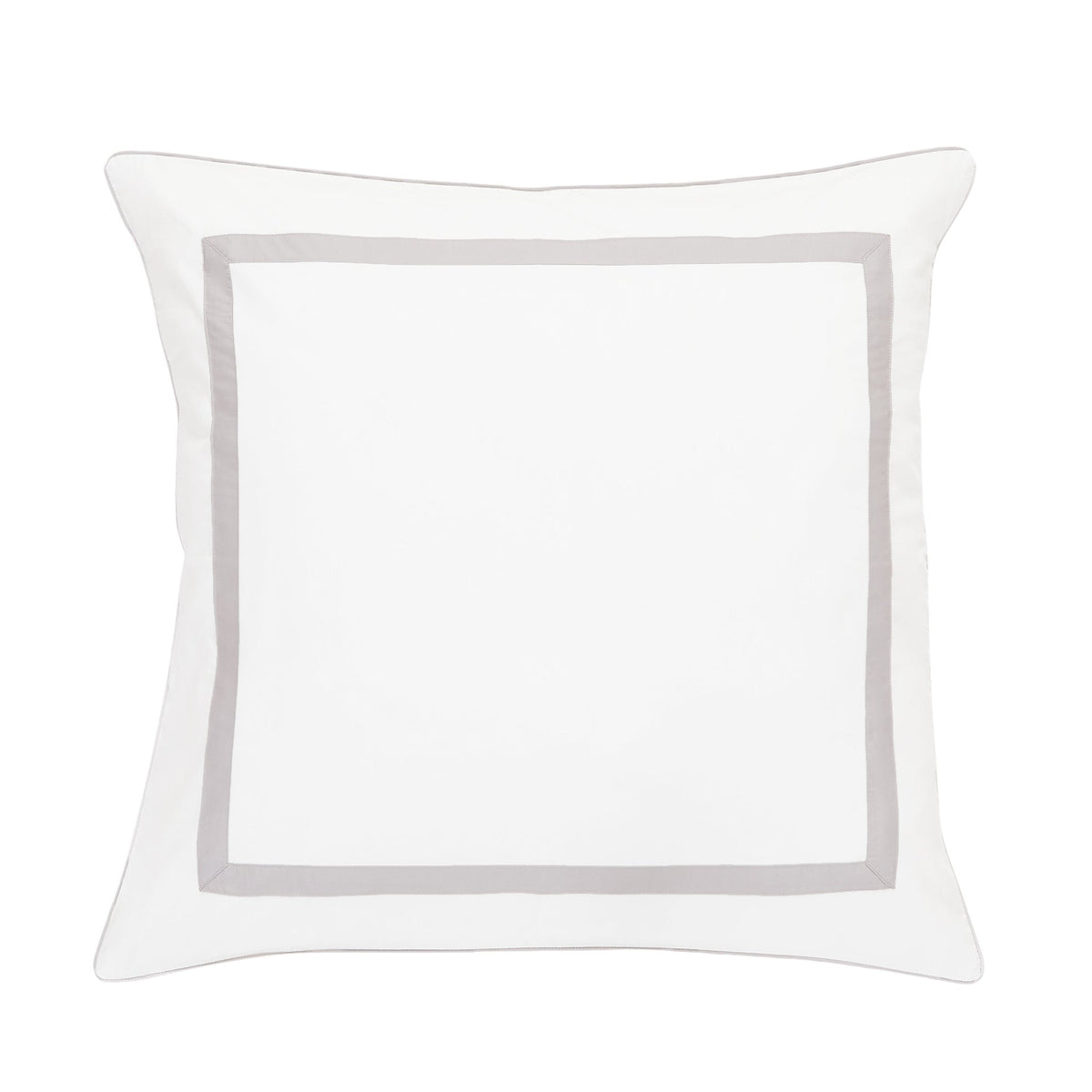 Classic Double Border Percale Cotton Euro Sham Pair - Quahog Bay Bedding