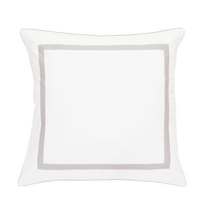 Classic Double Border Percale Cotton Euro Sham Pair - Quahog Bay Bedding