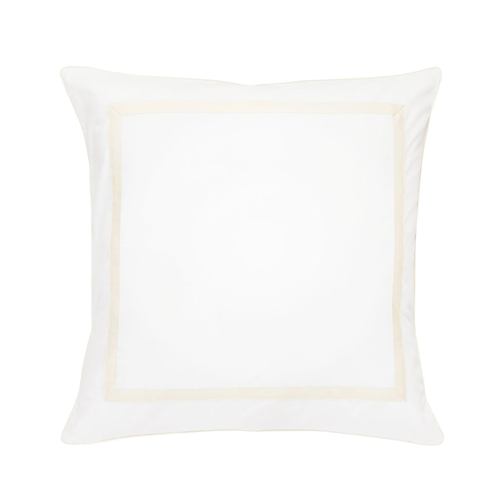 Classic Double Border Percale Cotton Euro Sham Pair - Quahog Bay Bedding