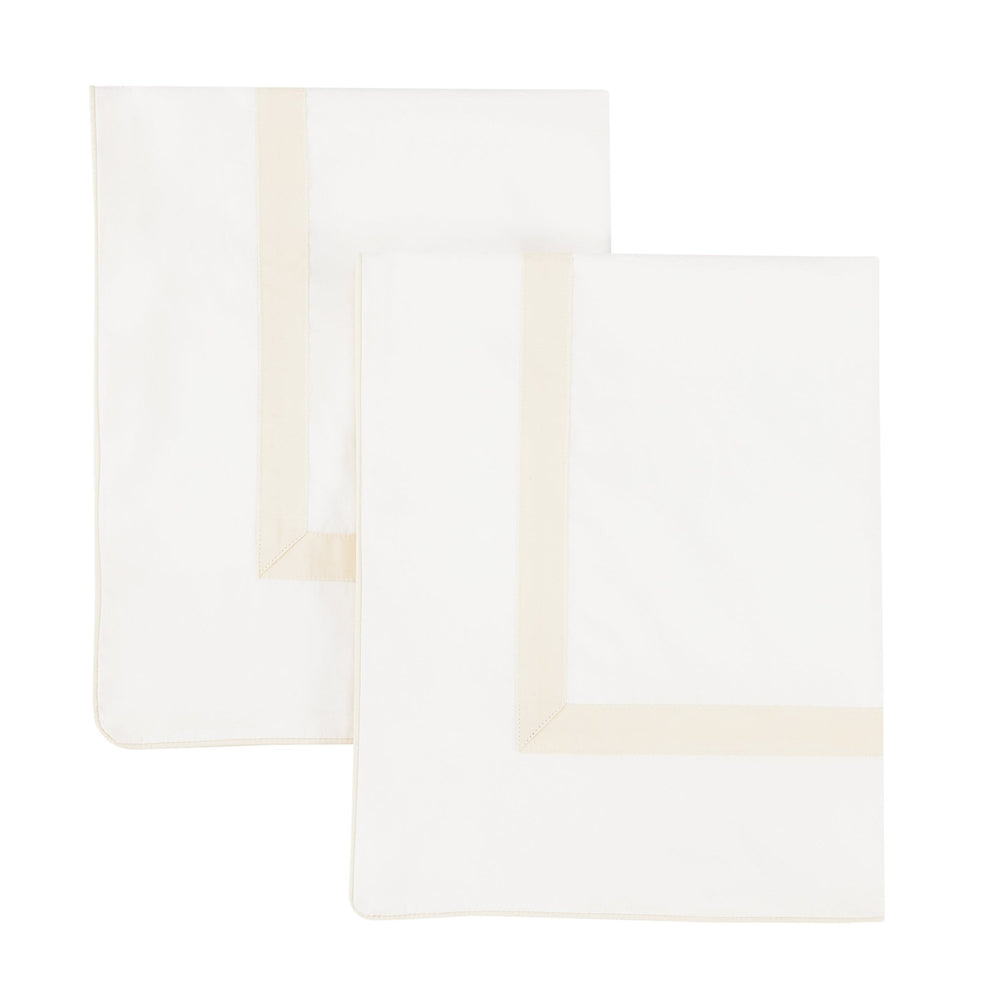 Classic Double Border Percale Cotton Euro Sham Pair - Quahog Bay Bedding