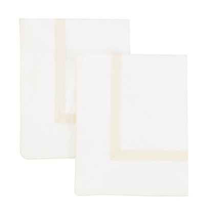 Classic Double Border Percale Cotton Euro Sham Pair - Quahog Bay Bedding