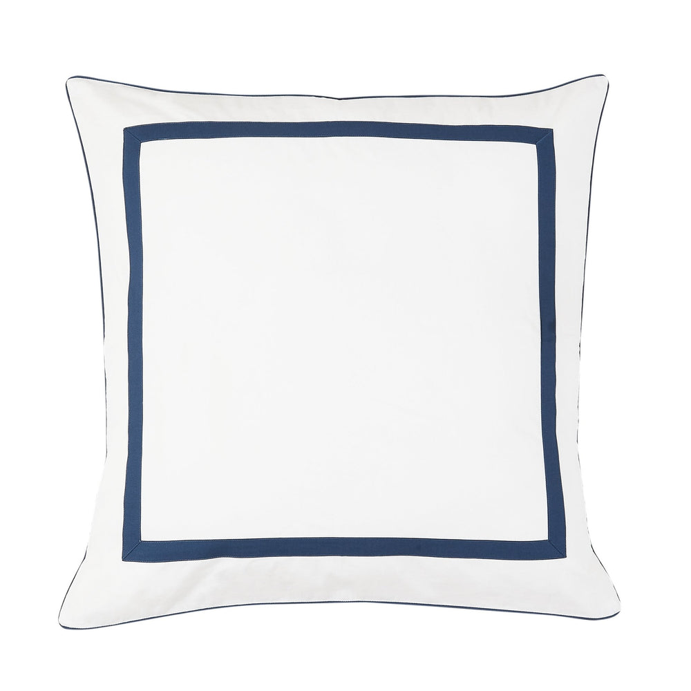 Classic Double Border Percale Cotton Euro Sham Pair - Quahog Bay Bedding