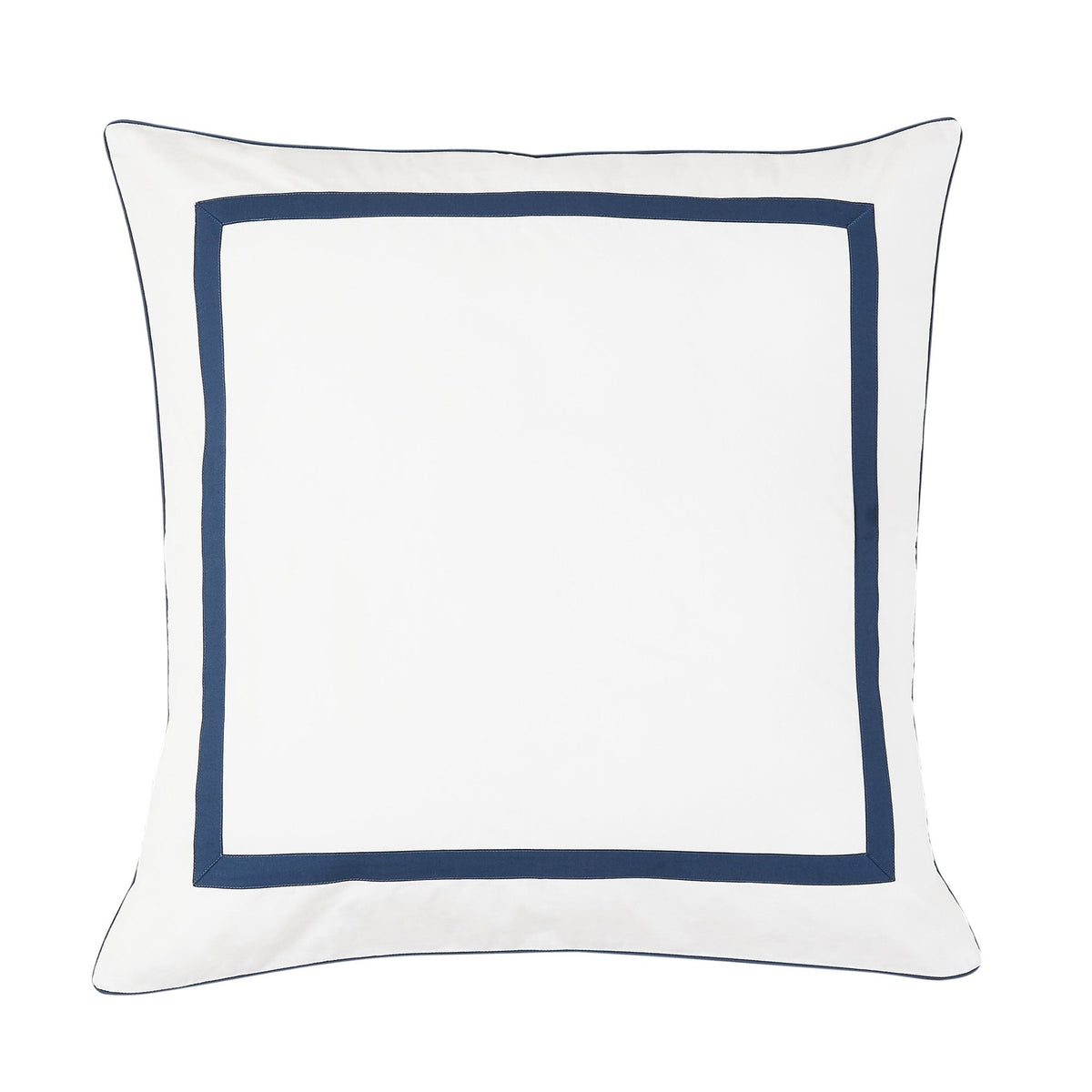 Classic Double Border Percale Cotton Euro Sham Pair - Quahog Bay Bedding
