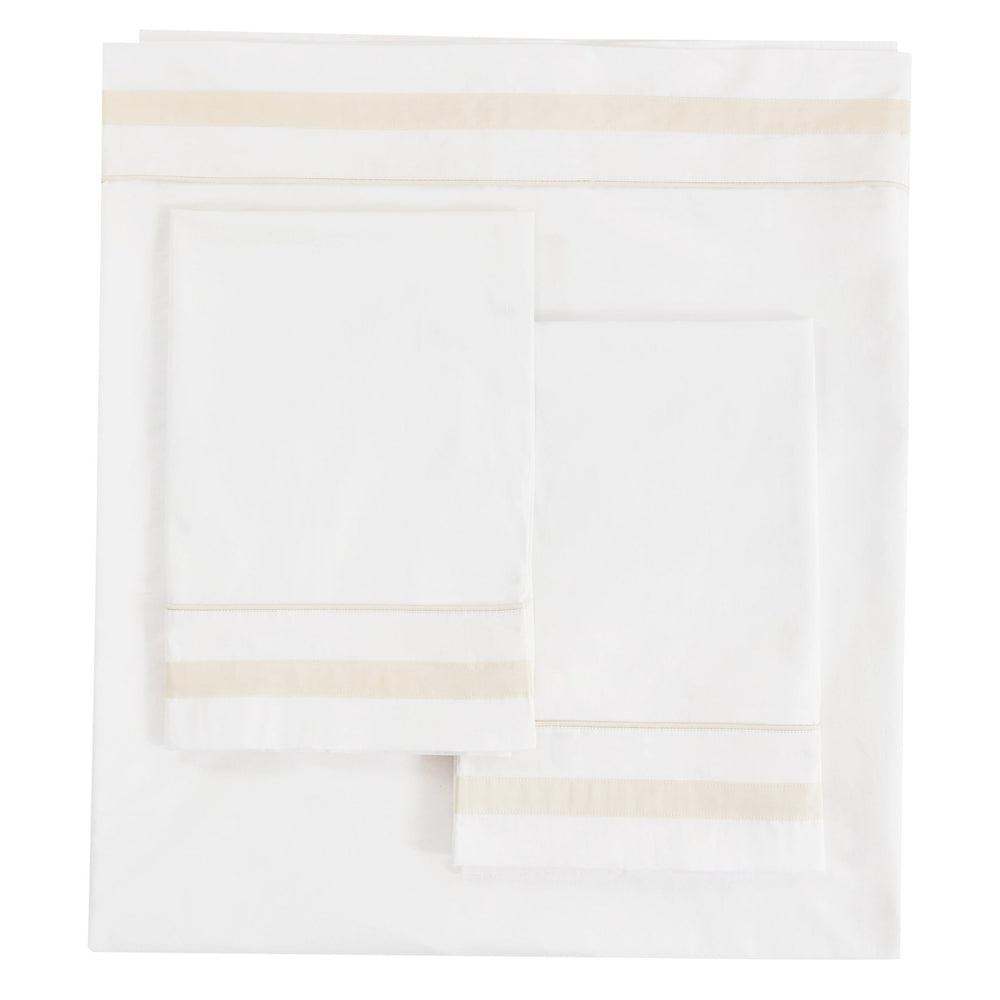 Classic Double Border Percale Cotton Sheet Set - Quahog Bay Bedding