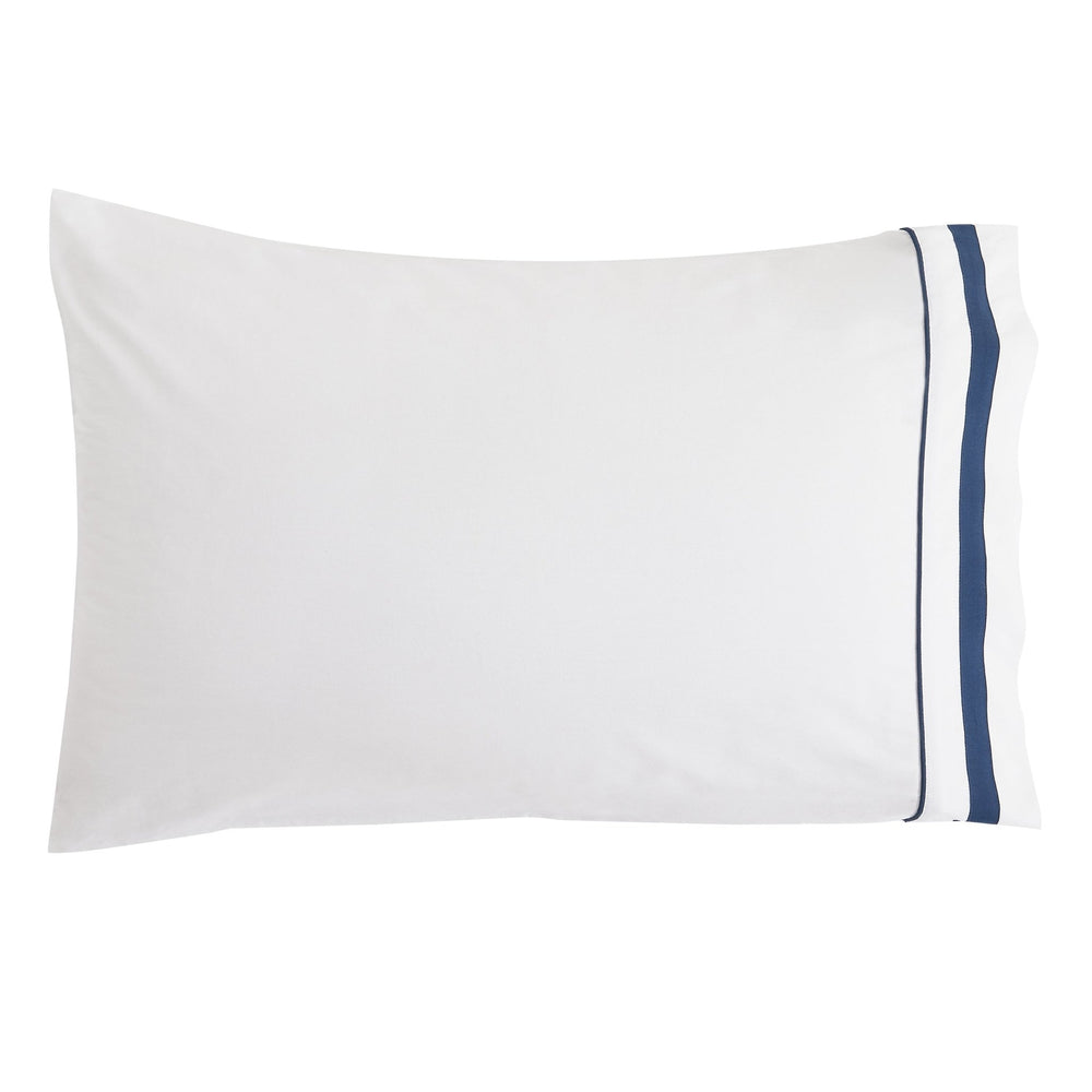 Classic Double Border Percale Cotton Sheet Set - Quahog Bay Bedding