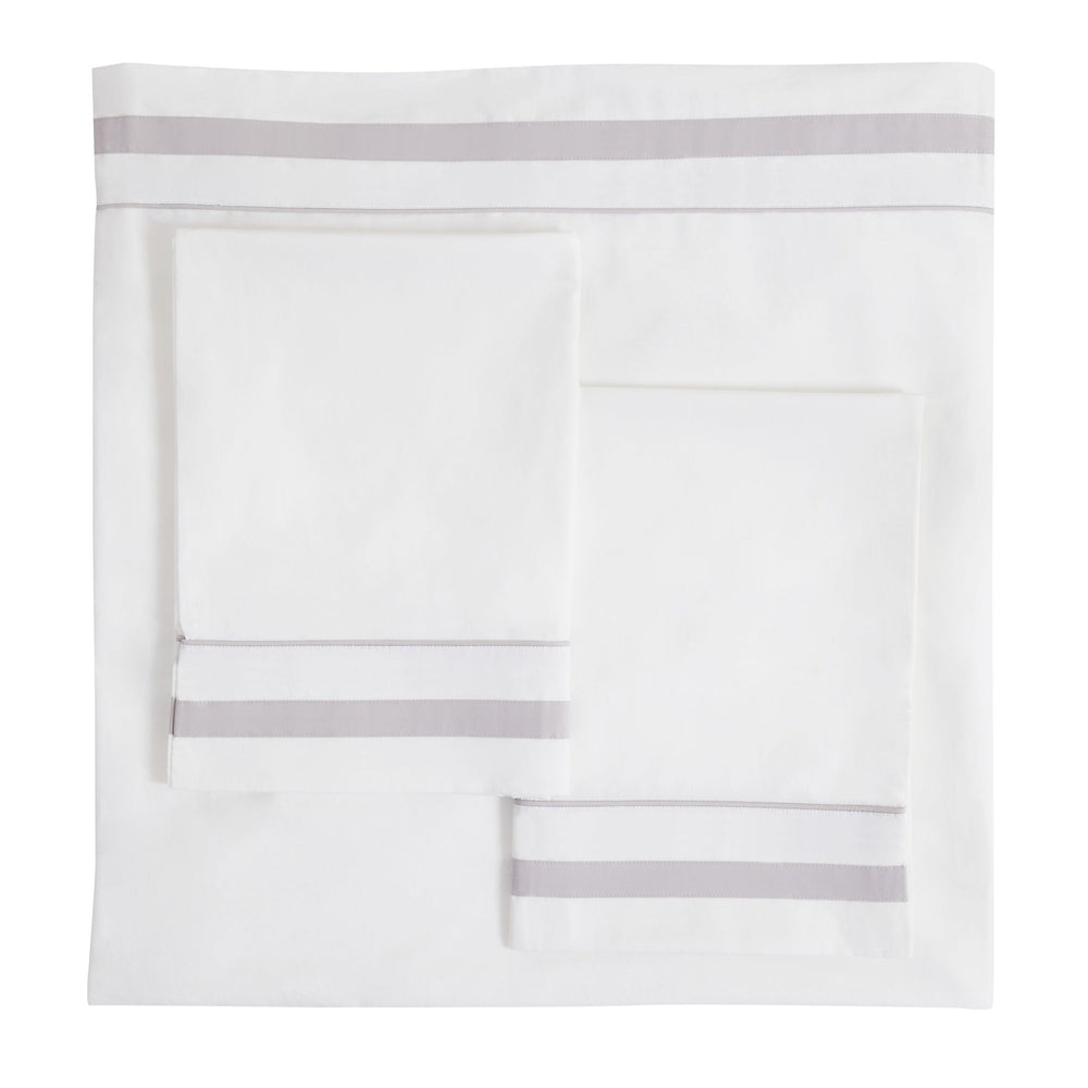 Classic Double Border Percale Cotton Sheet Set - Quahog Bay Bedding