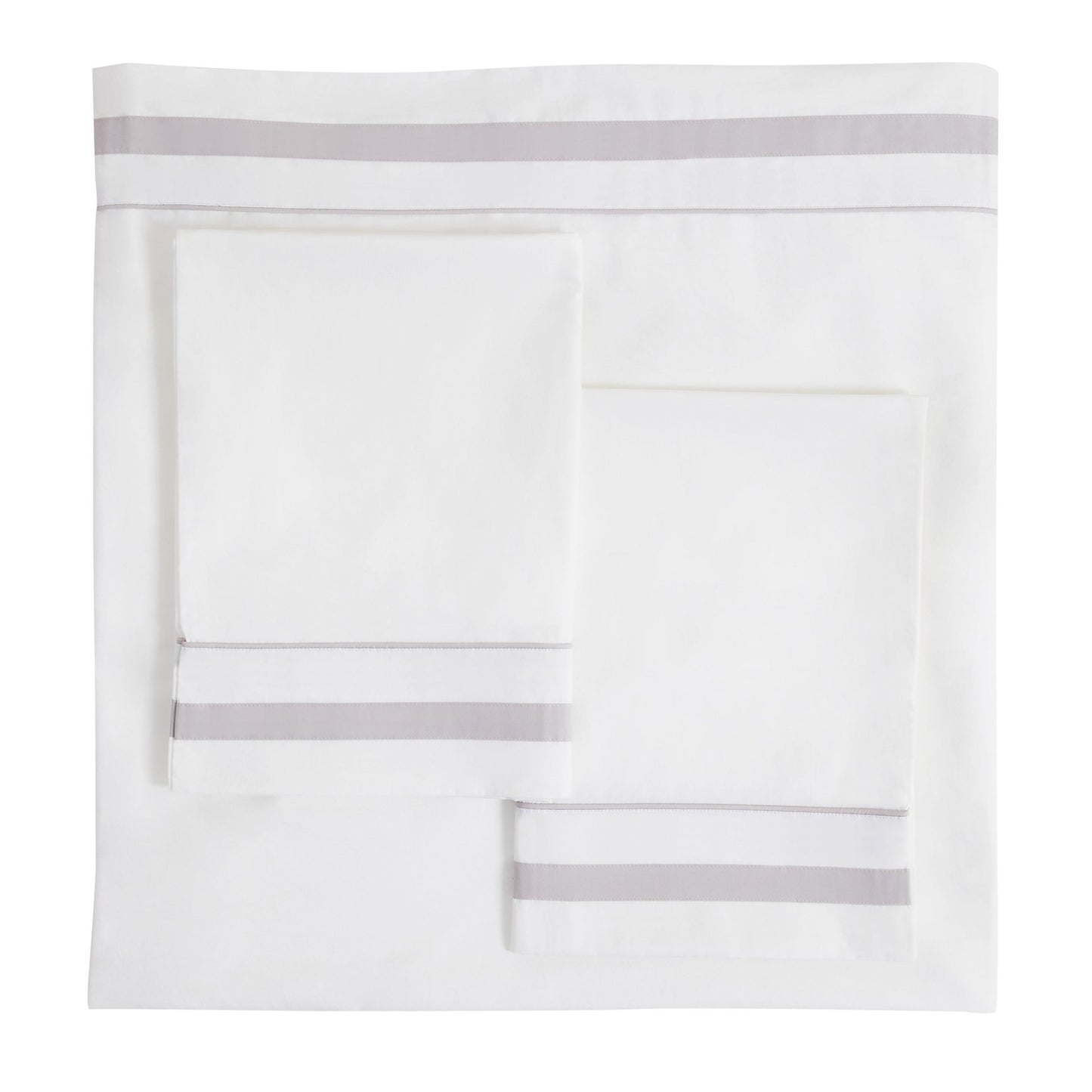 Classic Double Border Percale Cotton Sheet Set - Quahog Bay Bedding