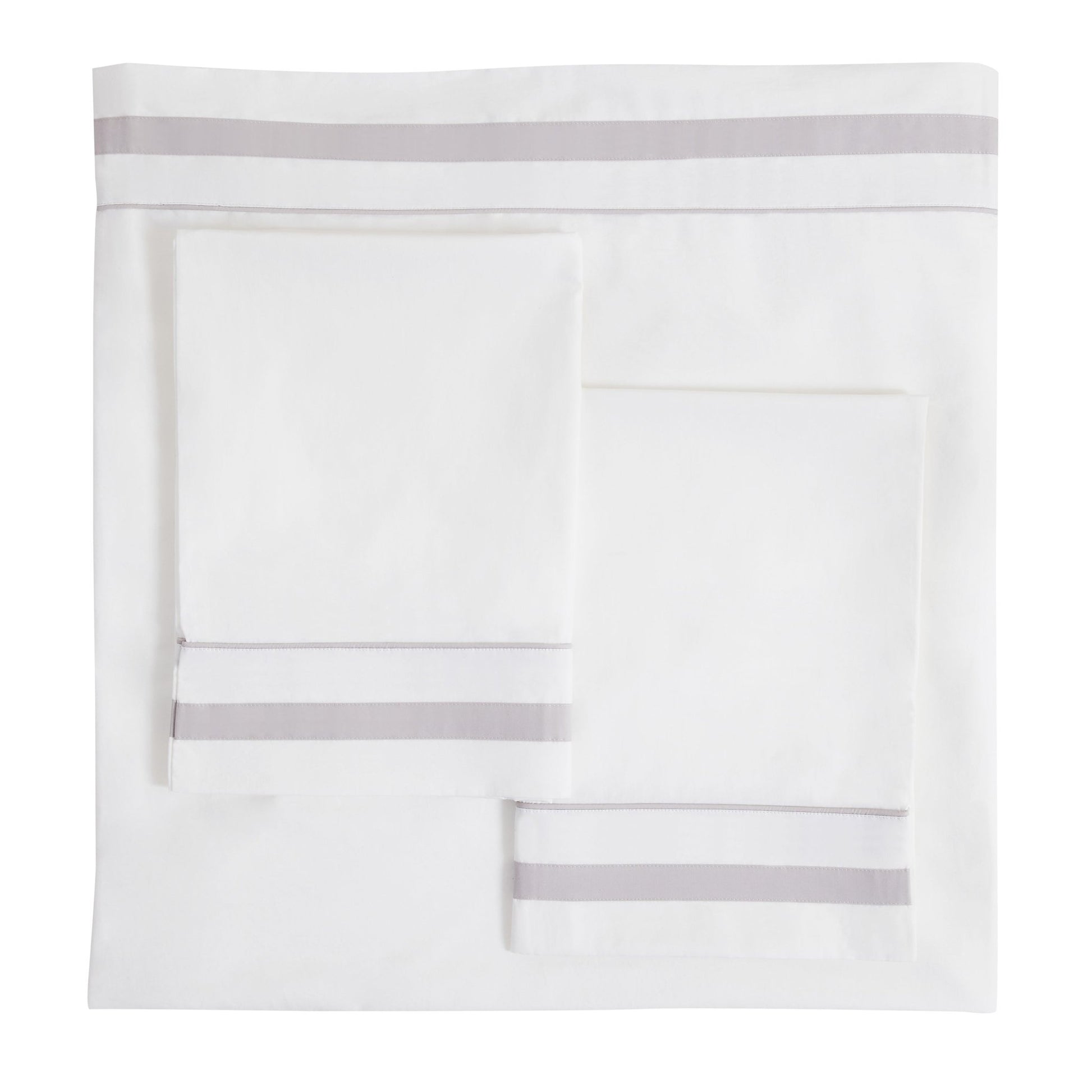 Classic Double Border Percale Cotton Sheet Set - Quahog Bay Bedding