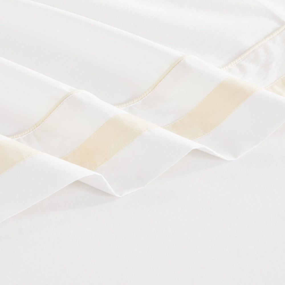Classic Double Border Percale Cotton Sheet Set - Quahog Bay Bedding